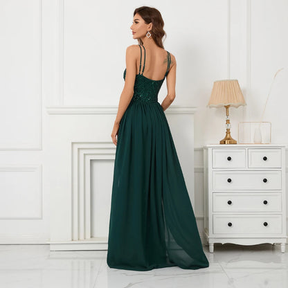 Vestido verde botella